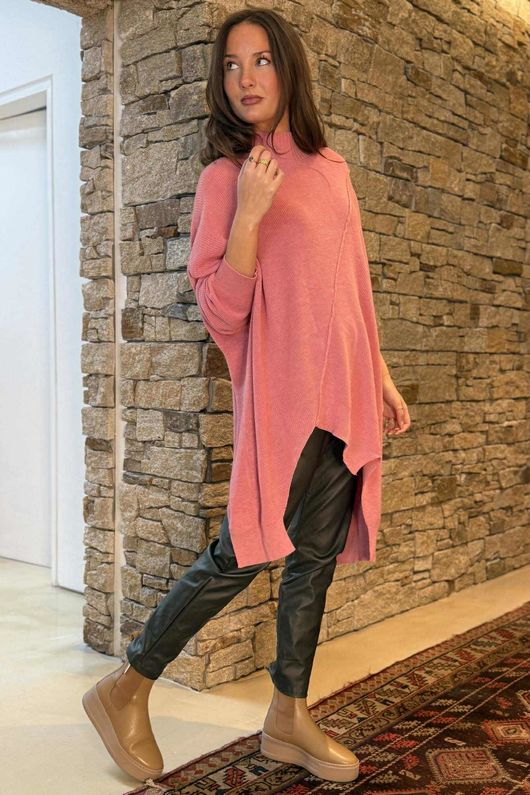 Paloma Oversized Grunge Knit Indian Rose